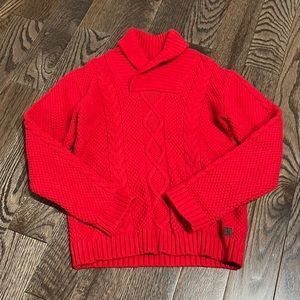 Janie & Jack Boys high collar red sweater